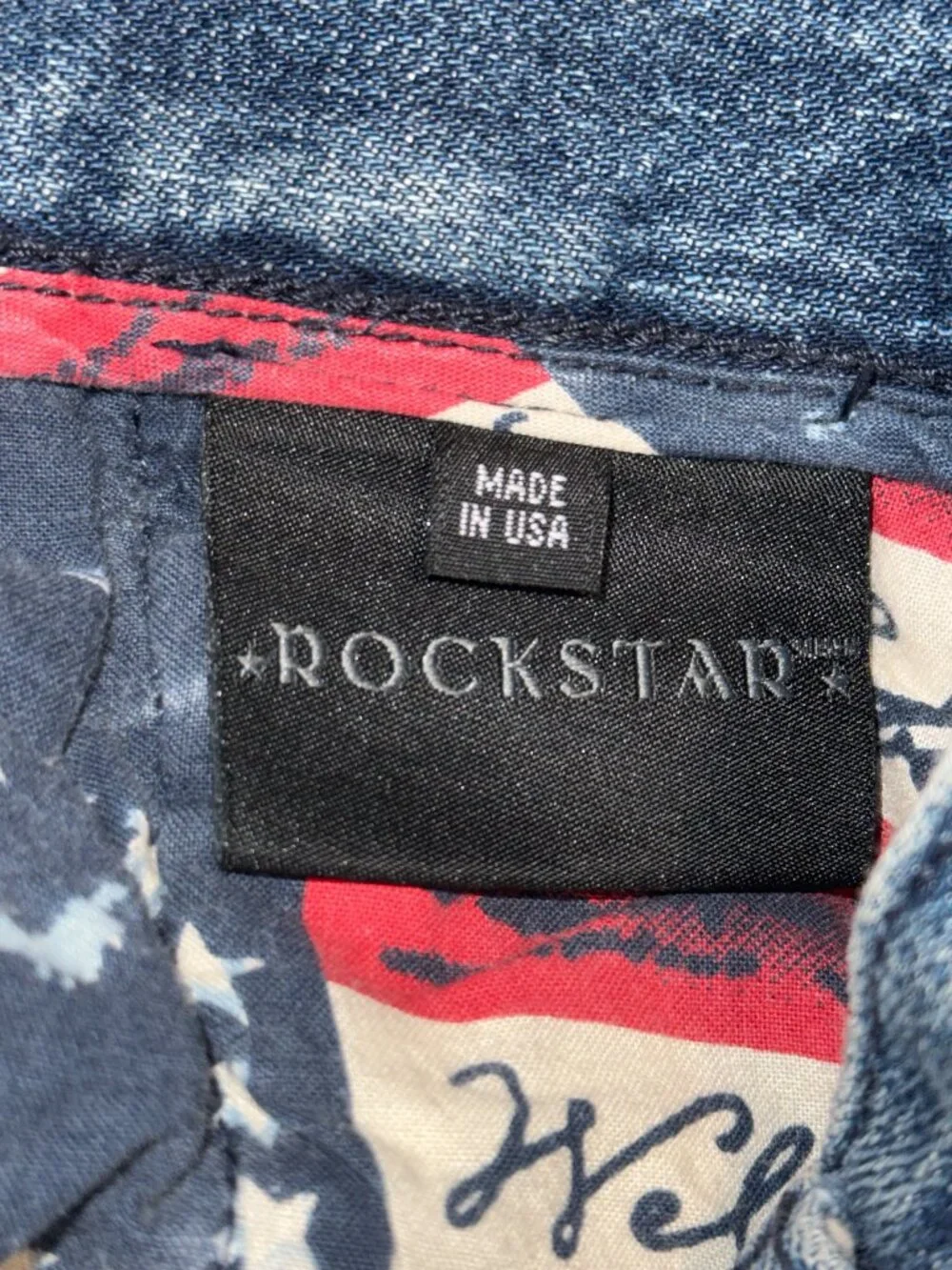 Rockstar Original Men's Distressed Blue Biker Denim Slim Fit Jeans 44x35
